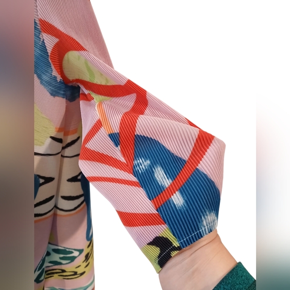 Artsy Abstract Crinkle Tunic Or Dress Womans Floral Funky XL Shirt Lagenlook - Picture 3 of 9